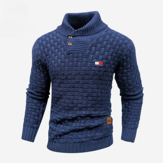 Knitted Sweater with Buttoned Collar || CLEARANCE SALE