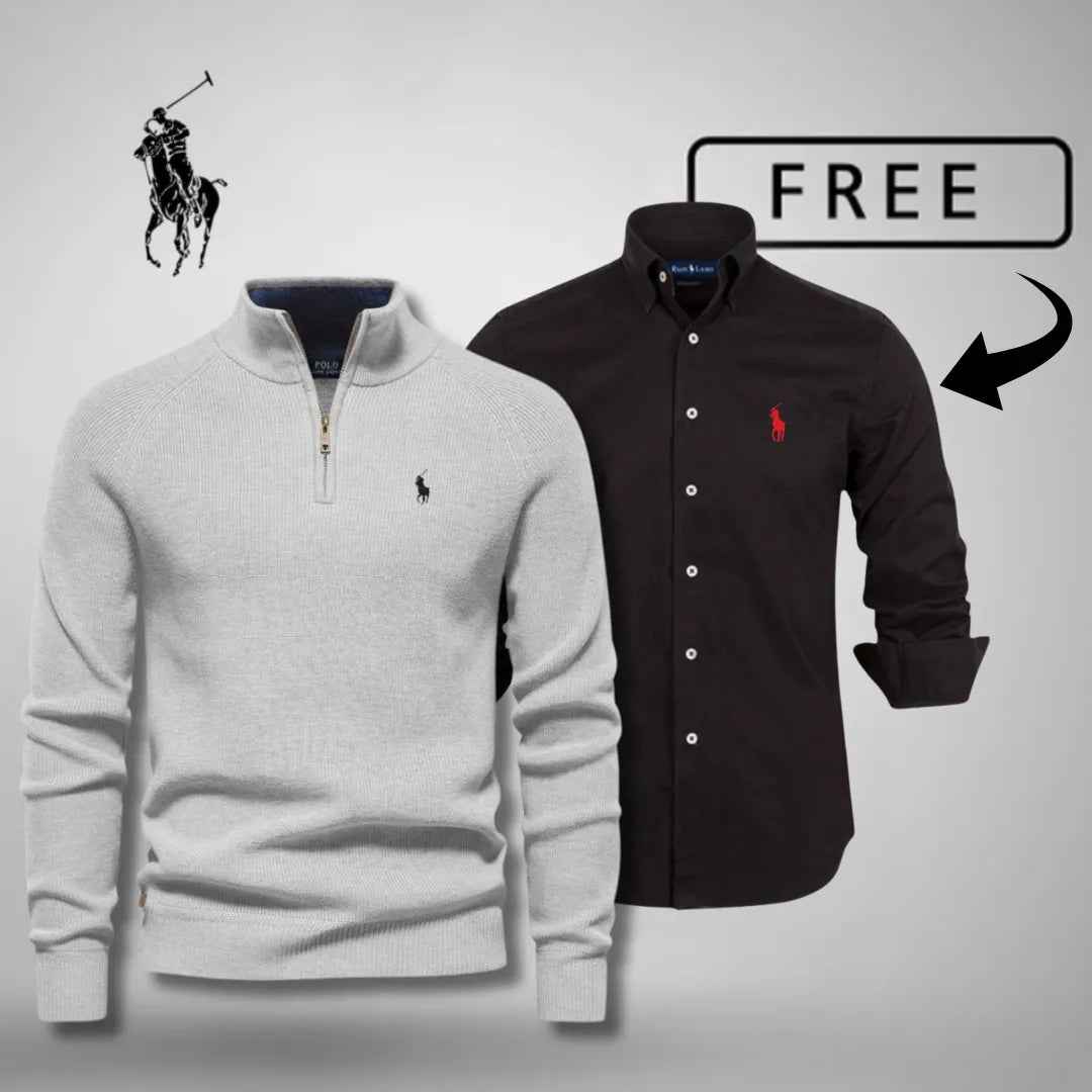 L.R Style & Comfort Premium – Half-Zip Jumper + FREE Classic Shirt