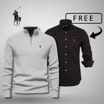 L.R Style & Comfort Premium – Half-Zip Jumper + FREE Classic Shirt