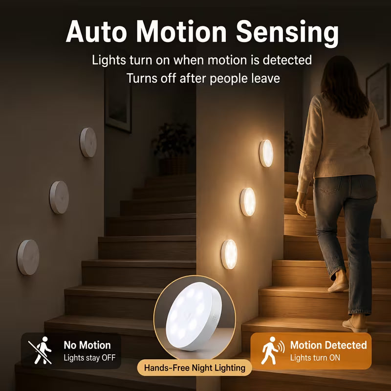 PLOOMI™ MotionGlow — 3er-Pack wiederaufladbare Bewegungssensorleuchten