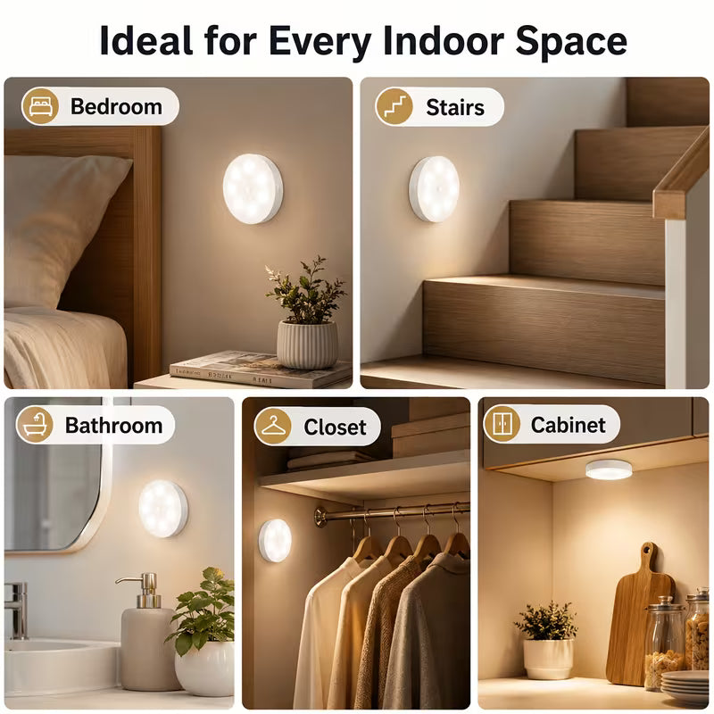 PLOOMI™ MotionGlow — 3er-Pack wiederaufladbare Bewegungssensorleuchten