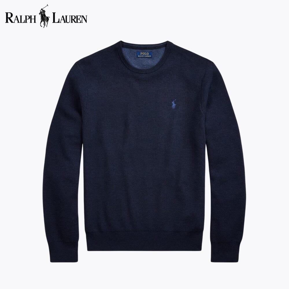 L.R Mesh-Knit Cotton Crewneck Sweater