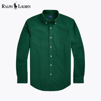L.R Slim Fit Garment-Dyed Oxford Shirt