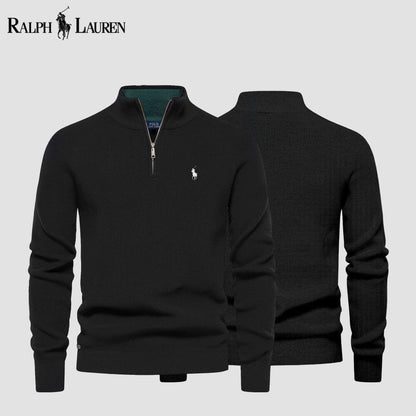 L.R Zip Cable-Knit Wool Knit Sweater