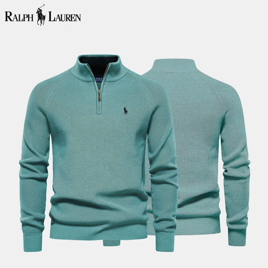 L.R Zip Cable-Knit Wool Knit Sweater